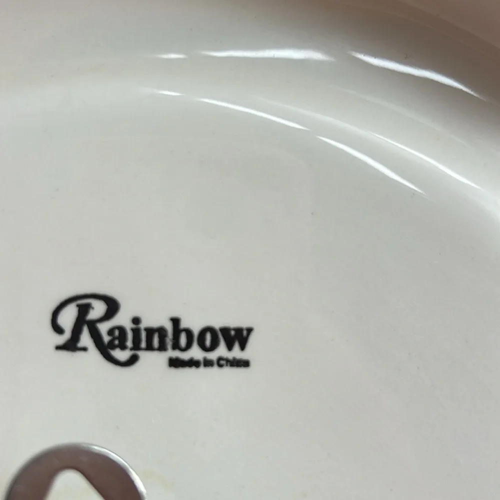 Vintage Rainbow Ceramic Wall Clock Fruit Flowers 13 1/4” diameter